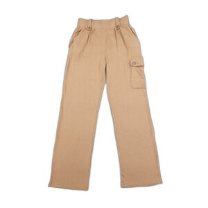BLEUSALT Cargo Pant Camel Straight Leg Lagenlook Beachy Boho Minimal VSCO Lagom